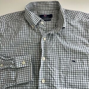 Vineyard Vines MenS Classic Tucker Shirt Gray Gingham Long Sleeve Button Down XL
